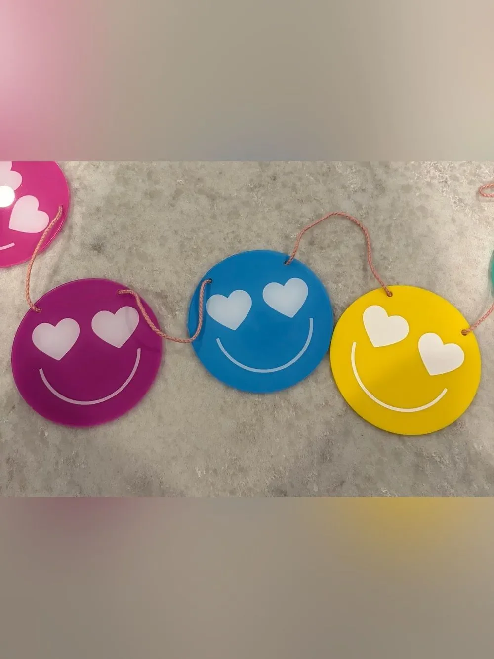 Rainbow Smiley Face Party Garland - 6ft